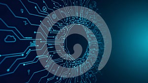 Digital Circuit Network Core and AI Technology Concept
